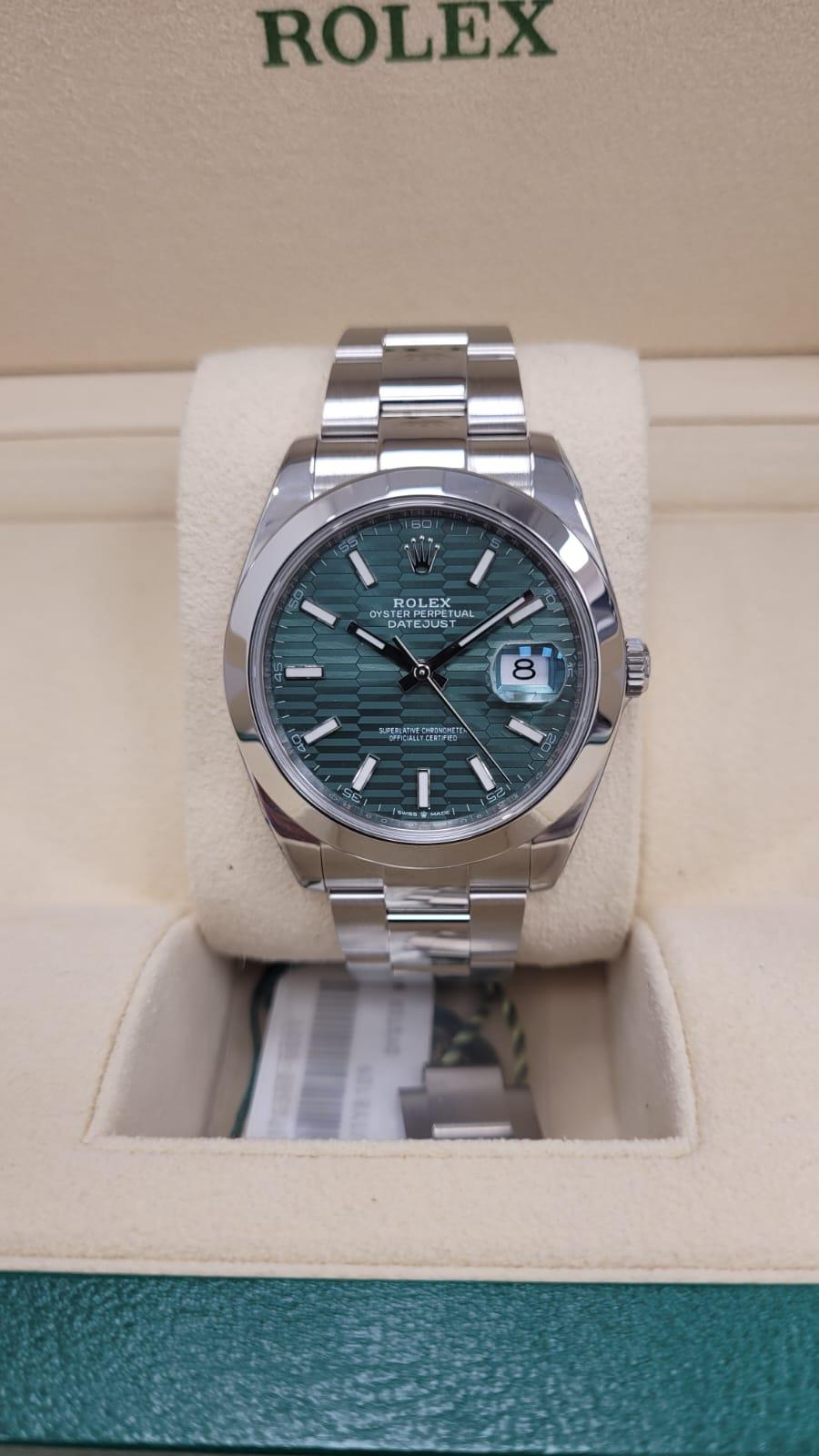 DateJust 41mm Mint green fluted Motif